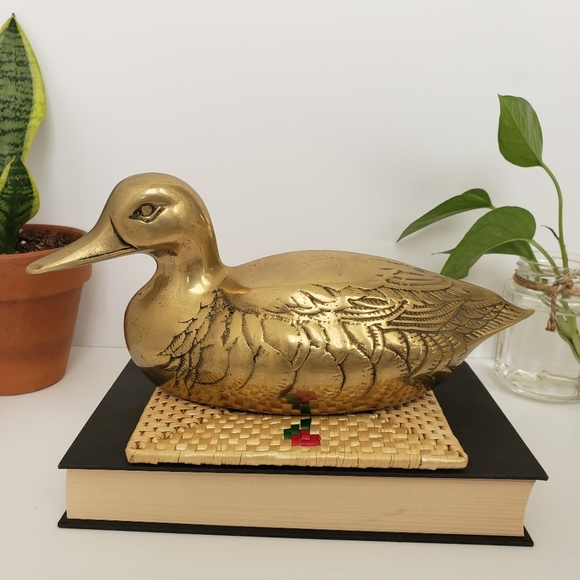 Vintage brass duck